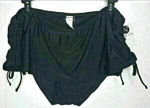Hot Water Womens Swim Bottom Plus Size 3X Black High Waisted Skirtini NWT